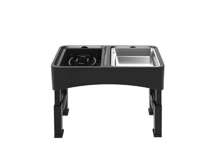 Blinkit 0159-3 Bol à alimentation lente pour animaux de compagnie/Bol surélevé pour chien, bol à alimentation lente + combinaison de bols en acier inoxydable, conception pliable réglable en hauteur à quatre niveaux, convient à l'alimentation et à l'abreuv