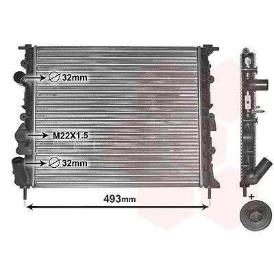 Van Wezel Kühler, 430x378x28 mm Schaltgetriebe [Hersteller-Nr. 43002197] für Dacia, Renault