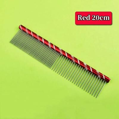 Uplift Picks Colored Stainless Steel Pet Grooming Comb For Dogs Cats Hair Removal Tangles And Coat Care red (20cm)