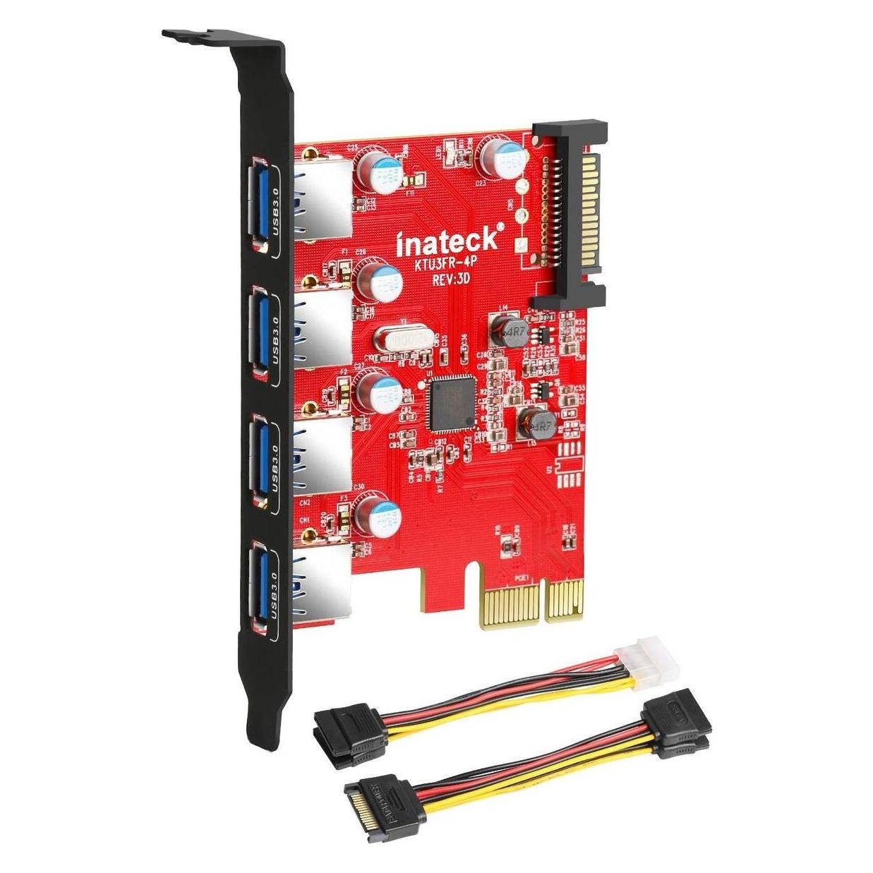 Inateck USB 3.0 PCIe Karte 4 Anschlüsse 15 pin SATA (KTU3FR-4P)