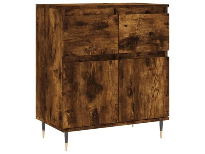 HGFDVCMR Sideboard Räuchereiche 60x35x70 cm Kommode aus Holzwerkstoff Stilvoller Beistellschrank mit stabilen Eisenbeinen und Kippschutz für Wohnzimmer und Flur.