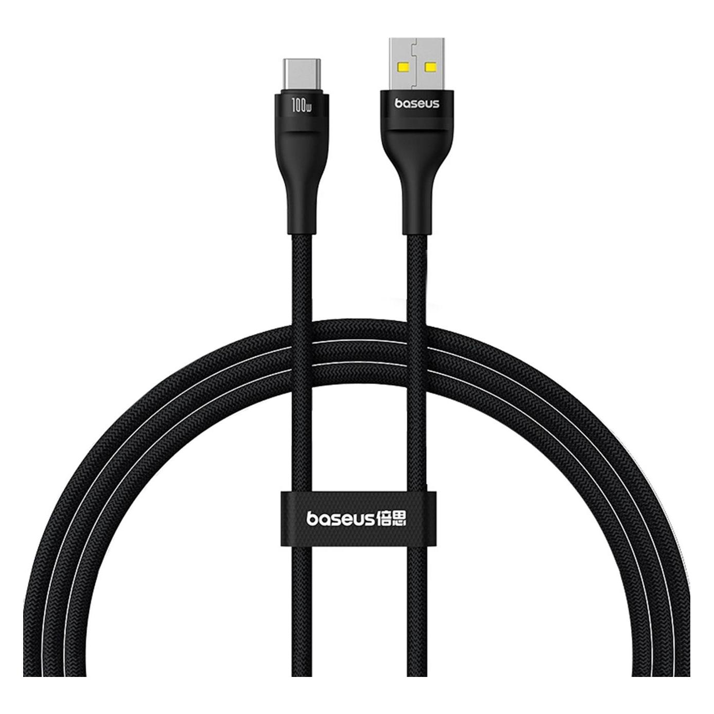 Baseus Flash 2 Ladekabel USB zu USB-C 100W 1m Cluster Schwarz (1 m, USB 2.0, 100 W) (P10311804111-00)