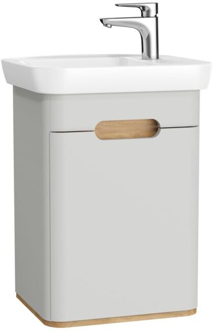 VitrA Sento Waschtisch-Möbel-Set 65981 50x37,5x68,5cm, Türanschlag rechts, hellgrau matt, Dekor