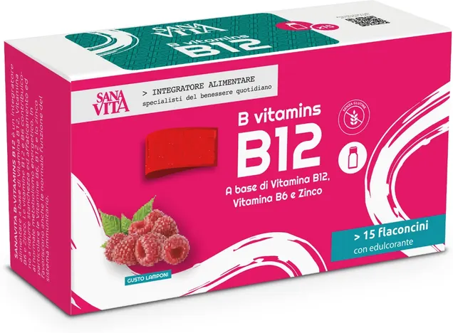PALADIN PHARMA SpA Paladin Pharma, Sanavita B Vitamins B12 Integratore, 15 Flaconcini