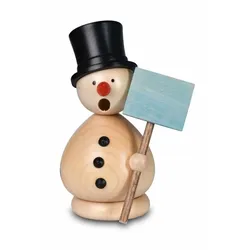 KWO Erzgebirge Räuchermann Schneemann Günther natur Höhe 10 cm