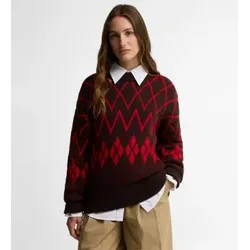 Barbour für Damen. LKN1832 Pullover Adina Fair Isle braun (XS), Lässig, Mehrfarbig, Baumwolle, Langarm