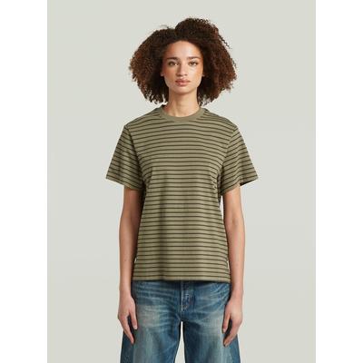T-Shirt G-STAR "Gestreiftes T-Shirt-Modell", Damen, Gr. XS, schwarz khaki, asfalt stripe, Obermaterial: 100% Baumwolle, Shirts T-Shirt