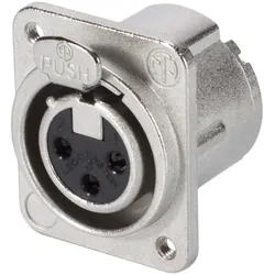 NEUTRIK® XLR, 3-pol , Metall-, Löttechnik-Einbaubuchse, versilberte(r) Kontakt(e), Type D M3, nickelfarben