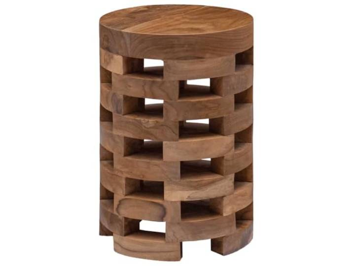 GHVBNMF Nachttisch Massivholz Teak 30x45cm Beistelltisch Rund Handgefertigter runder Holzhocker aus massivem Teakholz für Schlafzimmer und Wohnzimmer mit einzigartiger Maserung