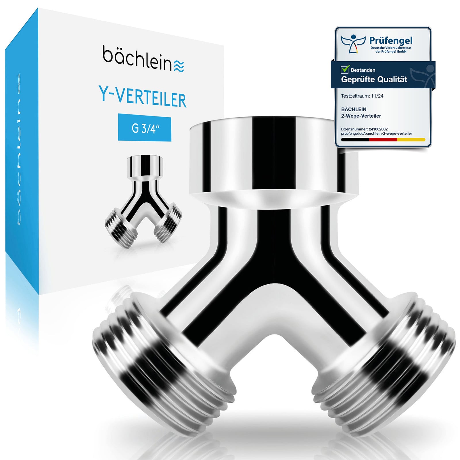 Bächlein Y-verdelers 2-weg verdelers met G 3/4 inch verchroomde wateraansluiting