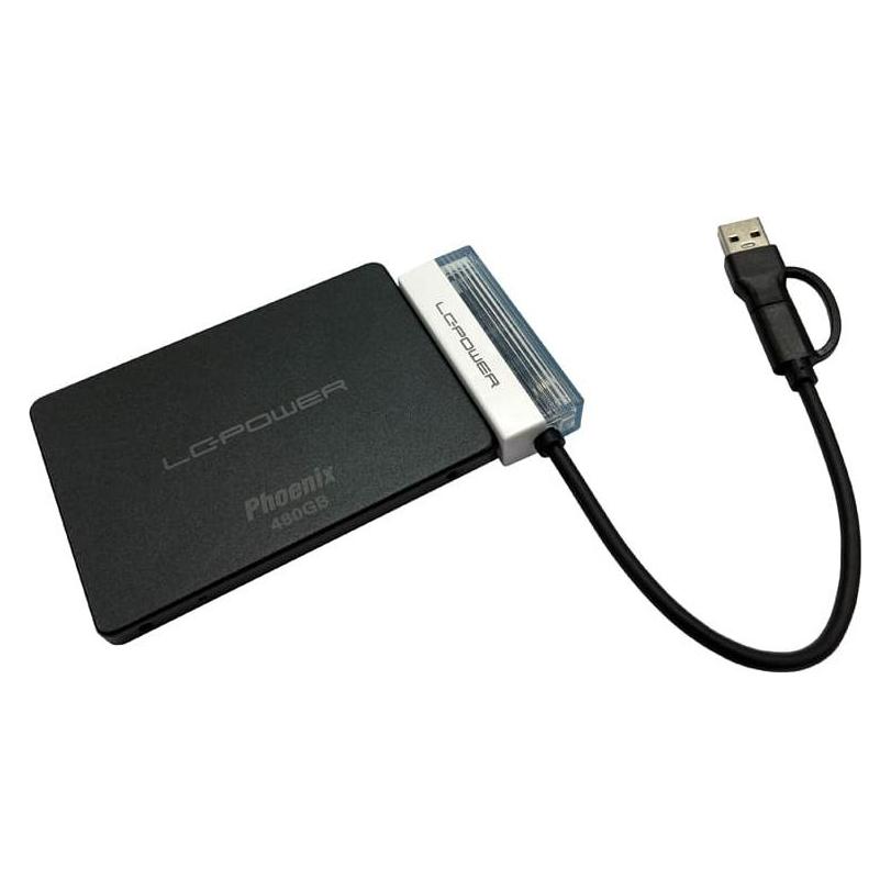 LC-Power Adapter USB Typ-A -> Typ-C f.2,5",SATA HDD/SSD,USB3.2 Gen1x1 (16 cm, SATA) (LC-ADA-USB-SATA-25)
