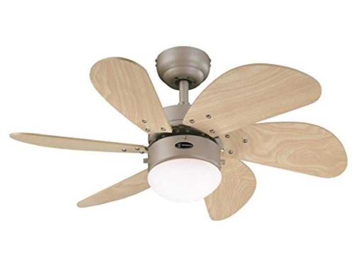 Westinghouse Lighting 76 cm Deckenventilator Turbo Swirl 78158 mit Einzelleuchte und sechs Flügeln, Ausführung in Titan mit Opalmilchglas, 7815840, Titanium