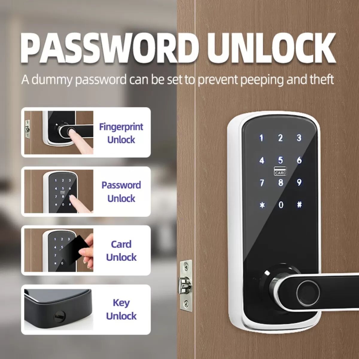 INF Tuya WiFi Smart Fingerprint Einzeltürschloss – Sicherer & Bequemer Zugang Silber