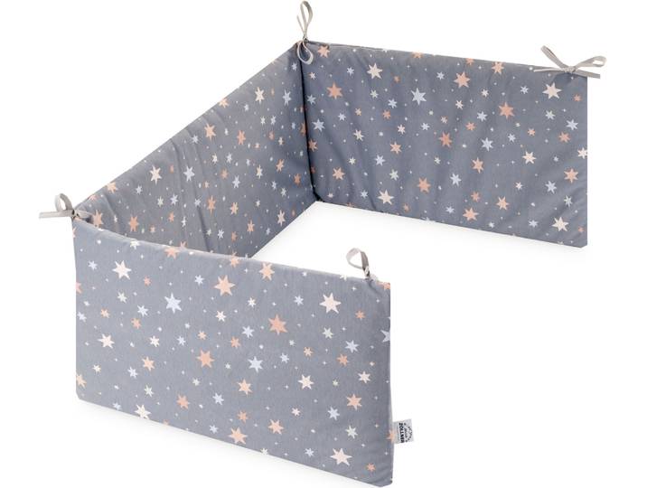 Bettnestchen JULIUS ZÖLLNER Comfort Soft, Shiny Stars , grau (shiny stars), Obermaterial: 100% Baumwolle. Füllung: 100% Polyester, Bettnestchen, Bettnestchen, Made in Germany
