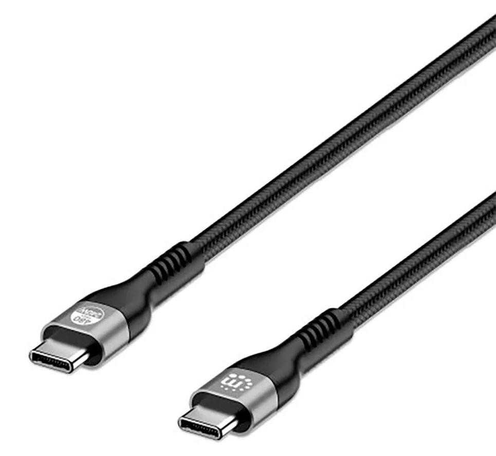 Manhattan USB 2.0 naar USB-C kabel, 240W, 2 meter, zwart