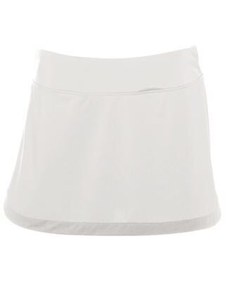 Augusta Sportswear AG2411 Girls Action Color Block Skort in White/White size Large   Polyester/Spandex Blend 2411