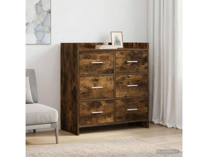 Jkghdrt Sideboard Geräucherte Eiche 75x33x80 cm Holzwerkstoff Stauraum Geräucherte Eiche, Holzwerkstoff, vielseitig nutzbar, pflegeleichte Oberfläche, moderne Optik, für Wohn- und Essbereich