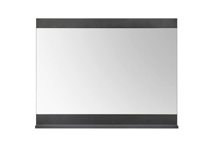 Furn.Design Garderobenspiegel Matera grau, Wandspiegel mit Ablage, 92 x 71 cm, Grau, Glas, Uni, 92x71x10 cm, Spiegel, Wandspiegel