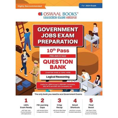Oswaal Government Exams Question Bank 10th Pass | Logical Reasoning | for 2024 Exam, Taschenbuch von Oswaal Editorial Board, Oswaal Books And Learning