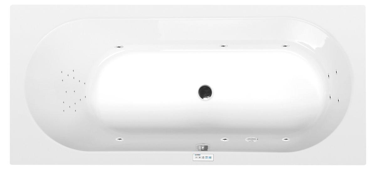 Polysan ASTRA B Whirlpool-Badewanne, 165x75x48cm, Highline Hydro, Chrom