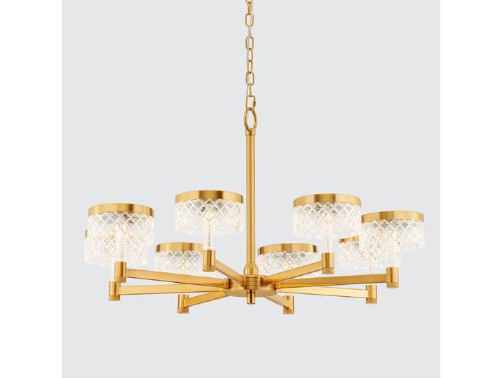 Kronleuchter Bion Ø 81cm Gold/Gold 8 Kabel ABS, Fassung ABS, Baldachin Aluminium, Gehäuse Leuchte Aluminium Nicht austauschbare LEDs