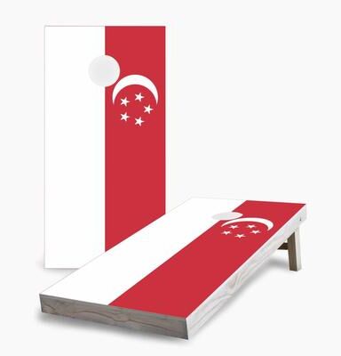Skip's Garage Singapore Flag Regulation 2x4 Cornhole Game Set