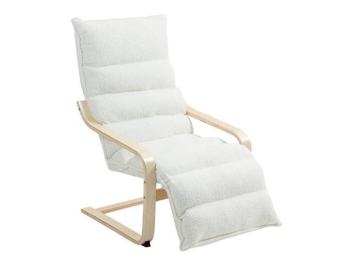 furnicato Polsterstuhl Lounge-Sessel Birkenholz, Polstersessel, verstellbare Fußst (1 St)
