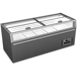 KLIMAITALIA Statisches Panoramainsel-Flachglas. LED-Beleuchtung. Automatisches Auftauen. Temperatur 0°C/+10°C und -22°C/-18°C. MANHATTAN21