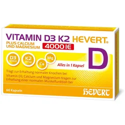 Vitamin D3 K2 Hevert + Ca. & Mg 4000 IE 60 St