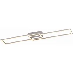 Deckenlampe Wohnzimmerleuchte Designlampe LED Deckenleuchte, dimmbar 3 Stufen, bewegliche Elemente, silber, 2x 15,1W 1900lm 3000K, LxBxH 92,4x22x7cm