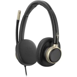 HP Poly Mission 820 (Kabelgebunden, USB-A, USB-C, Microsoft Teams), Office Headset, Schwarz