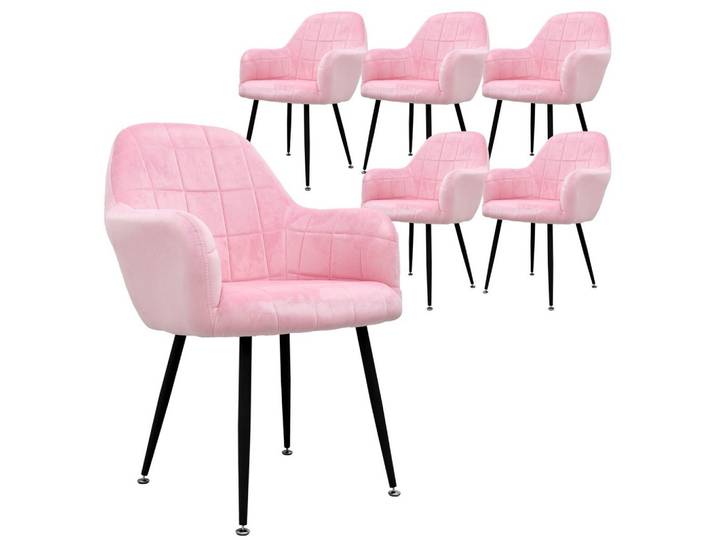 ESSZIMMERSTUHL Samt Pink 6er Set