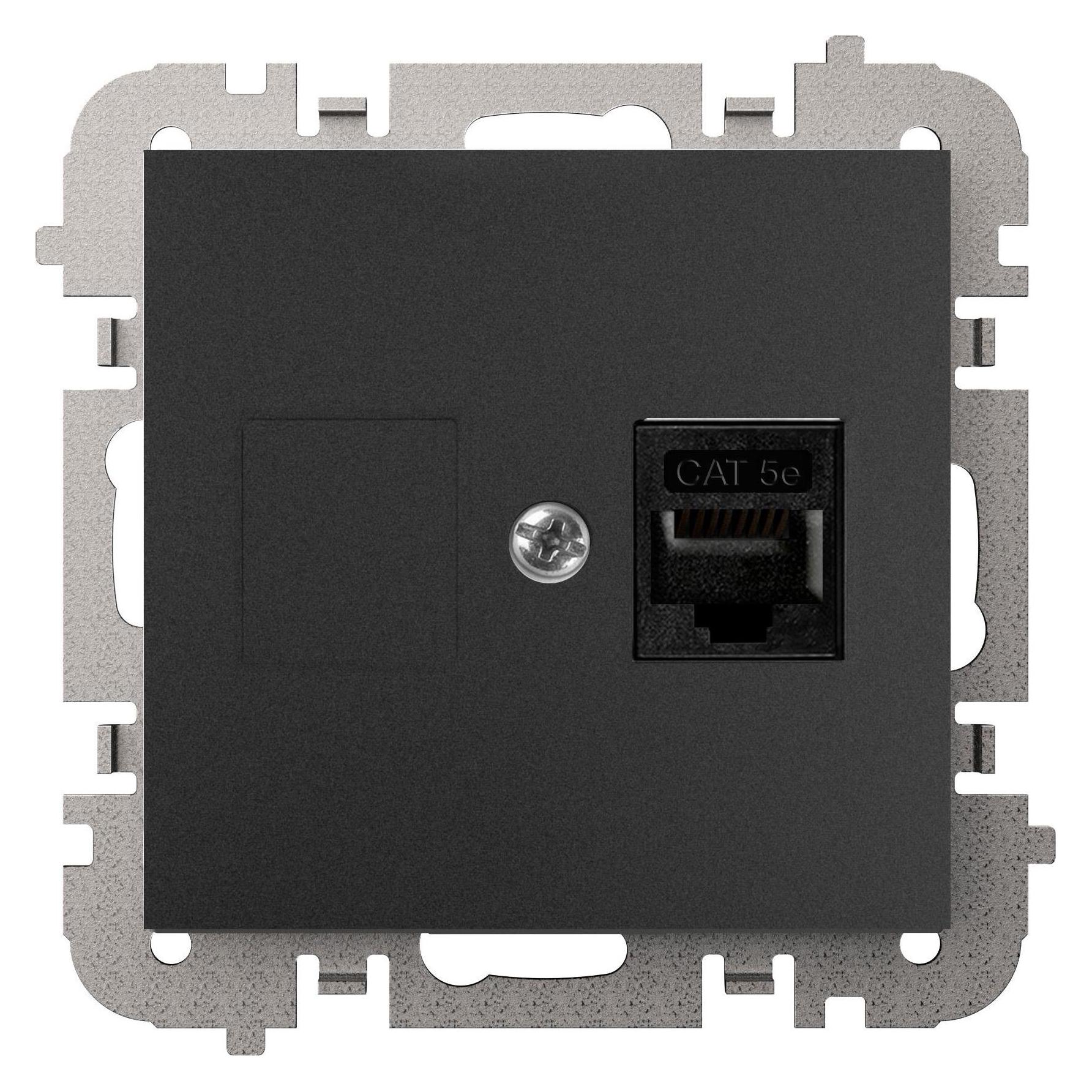 Elektro-Plast Vestra Single RJ45 Computersteckdose ohne Rahmen Unterputz IP20 schwarz 3848-19 (3848-19)