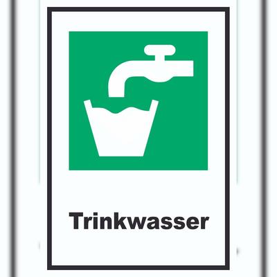 HB-Druck Trinkwasser A4 Rückseite selbstklebend Schild