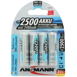 Ansmann maxE Mignon AA 2500mAh Akku im 4er Blister Ready to use vorgeladen