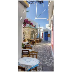Wallario Uhr 30 x 60 cm, weiße Zeiger Gasse in Griechenland
