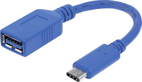 Manhattan USB 2.0, USB 3.2 Gen 1 (USB 3.0) Adapter [1x USB 3.2 Gen 1 Buchse A (USB 3.0) - 1x USB-C Stecker] 353540 15.00cm