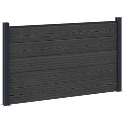 vidaXL zaunset 180 x 105 cm WPC und Aluminium Schwarz