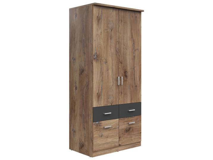 Drehtürenschrank 91 cm Brando Eiche Dekor/Graphitfarben