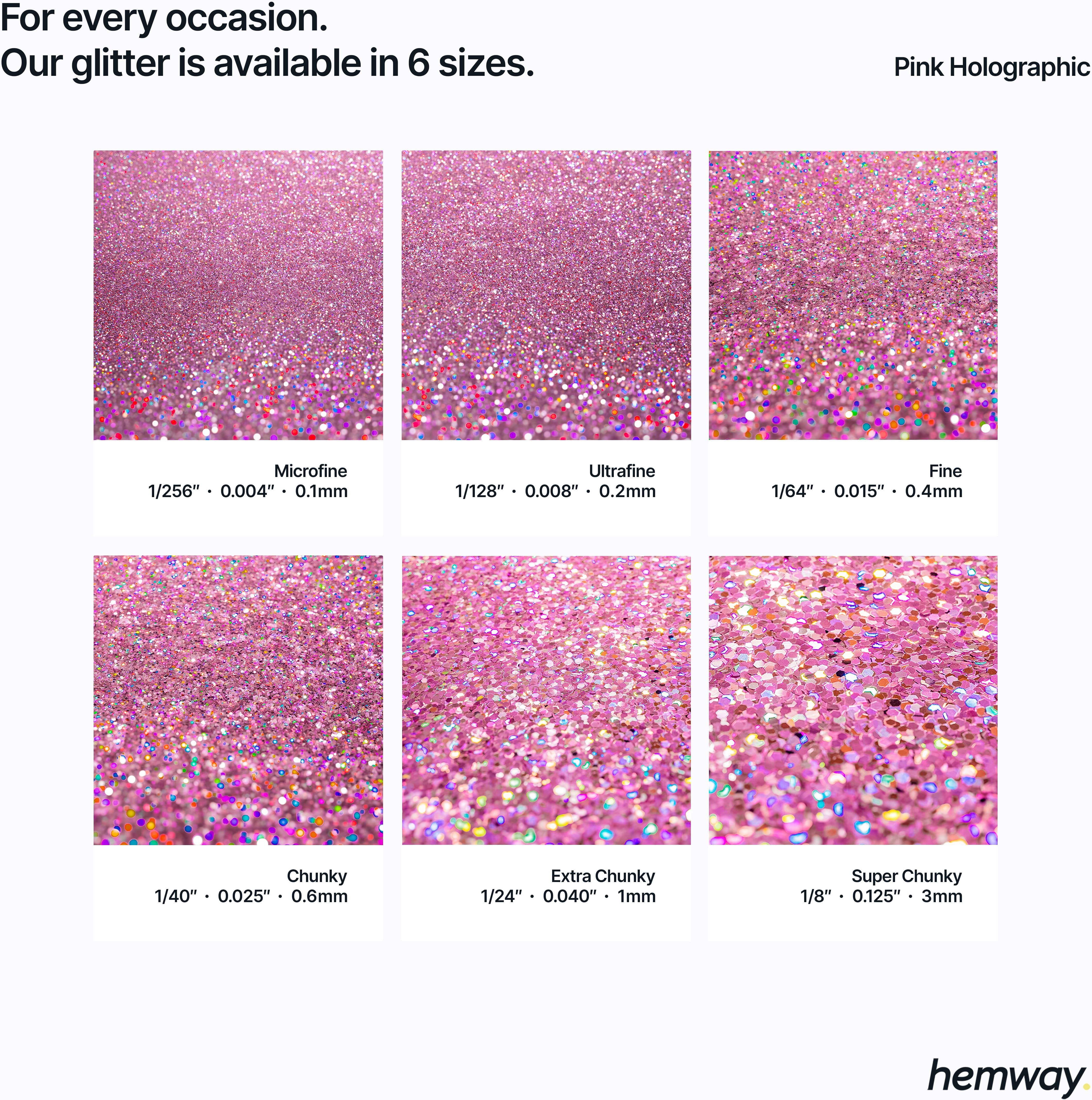 Hemway Epoxy Resin Glitter 100g / 3.5oz   Pink Holographic   Polyurethane   Tumblers   Flooring - Pink Holographic - Fine 100g