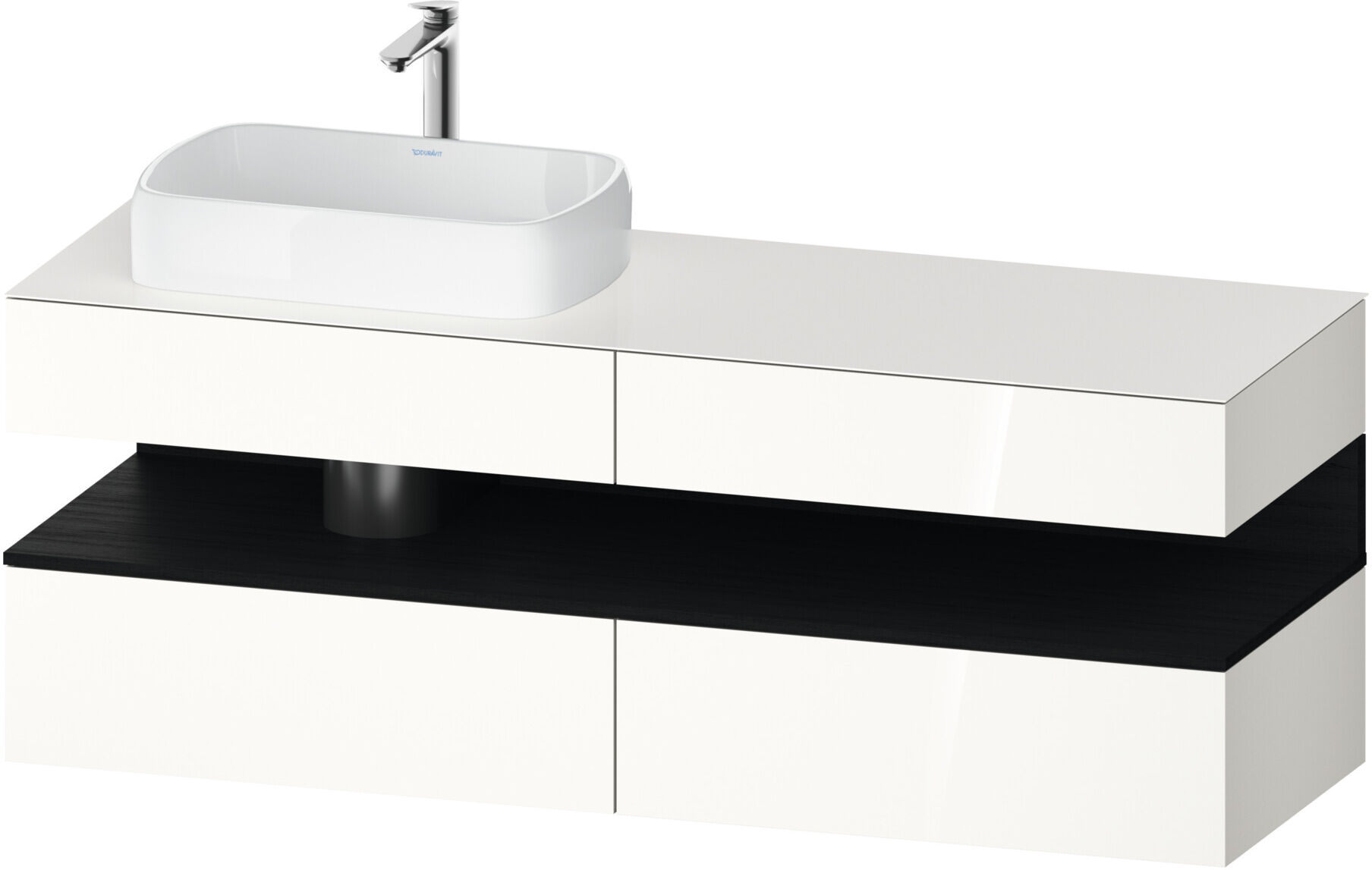 Duravit Waschtischunterschrank Qatego 160x55x60cm, E sw/we g, Pl, Beck. li (QA4777016220000)