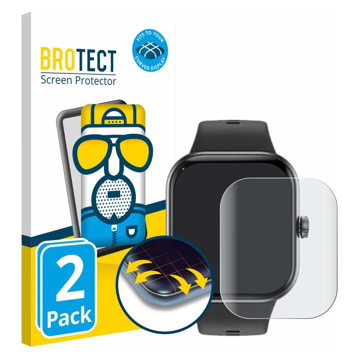 Brotect Fullscreen für Honor Choice InFoWear Watch 2 Pro Schutzfolie Displayschutz Folie Matt (5662247)