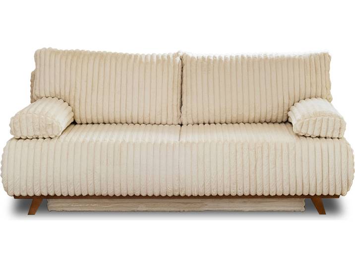 Best Mobilier Cristal - canapé 3 places - convertible avec coffre - en Fourrure artificielle côtelée \, Beige