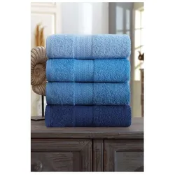 Aucune, Handtücher, 4er-Set Handtücher – 50 x 85 cm – Blau (50 x 85 cm)