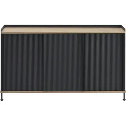 Enfold Schrank 148 cm schwarz mit Tischplatte aus Eiche