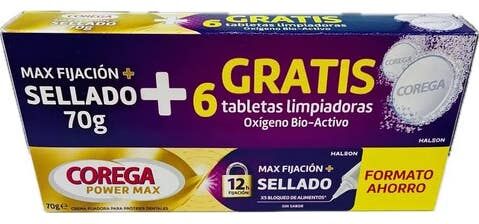 Corega Pack Max Fijación 70 gr + Tablet Oxígen Bio-Act 6 uds