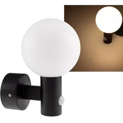 ChiliTec LED Wandleuchte "LAMU" mit PIR-Sensor IP65, 15W, schwarz, 3000k / warmweiß