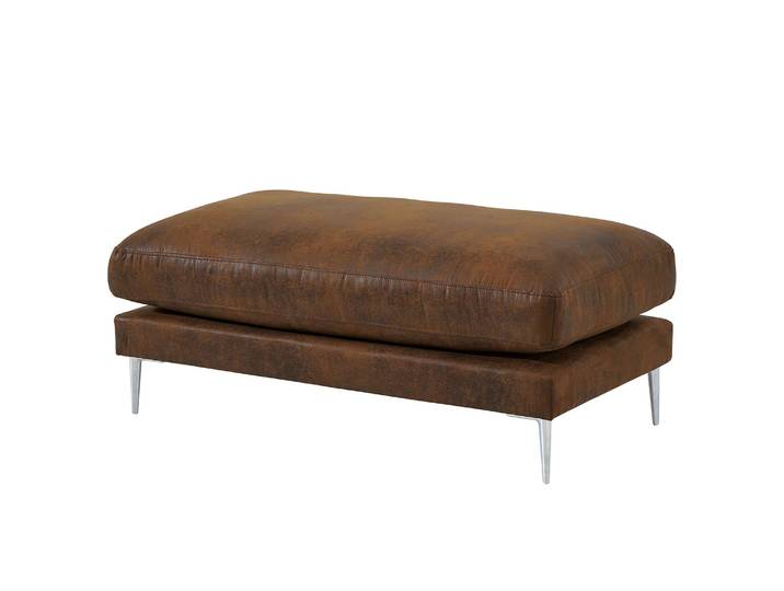 Repose-pieds capitonné Kelson 122 x 47 x 122cm Marron Microfibre Goda: Marron chocolat