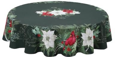 Laural Home Christmas Elegance 70 in Round Tablecloth - 70 in Round