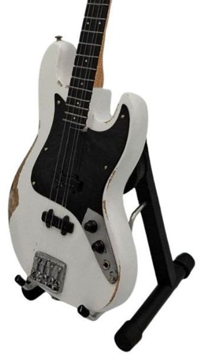 Miniatuur replica Fender Jazz basgitaar van Flea - Red Hot Chili Peppers